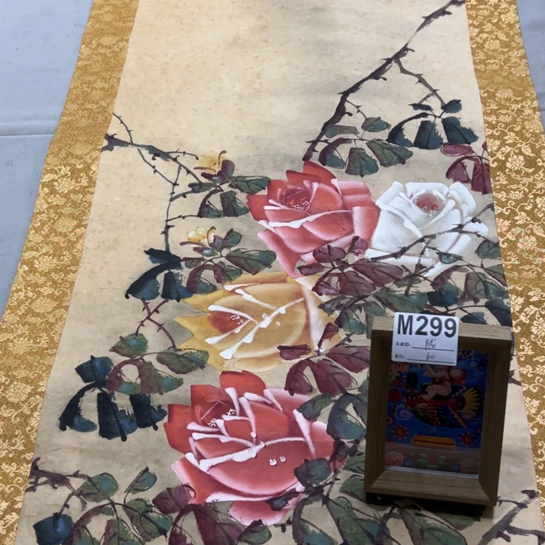 国画陇***聚手绘印刷花草挂轴