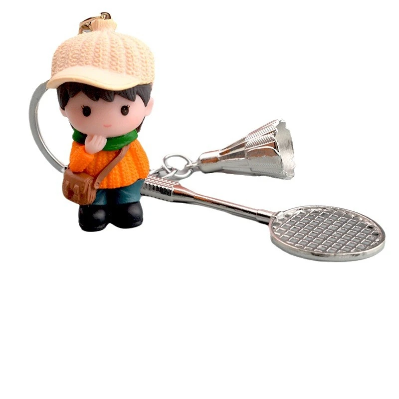 挂件钥匙扣男女小礼品挂饰创意羽毛球玩偶情侣公仔运动羽毛球