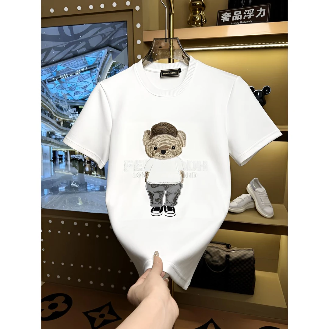 【顺丰包邮】2025春季新款半袖上衣正肩修身欧货短袖男款T恤9228款
