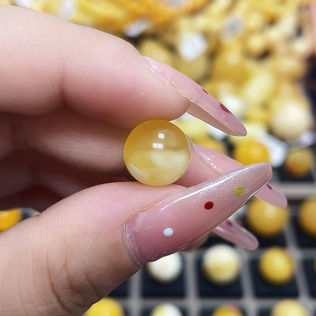 未镶嵌琥珀珠宝奇石伯****11mm圆珠瑕