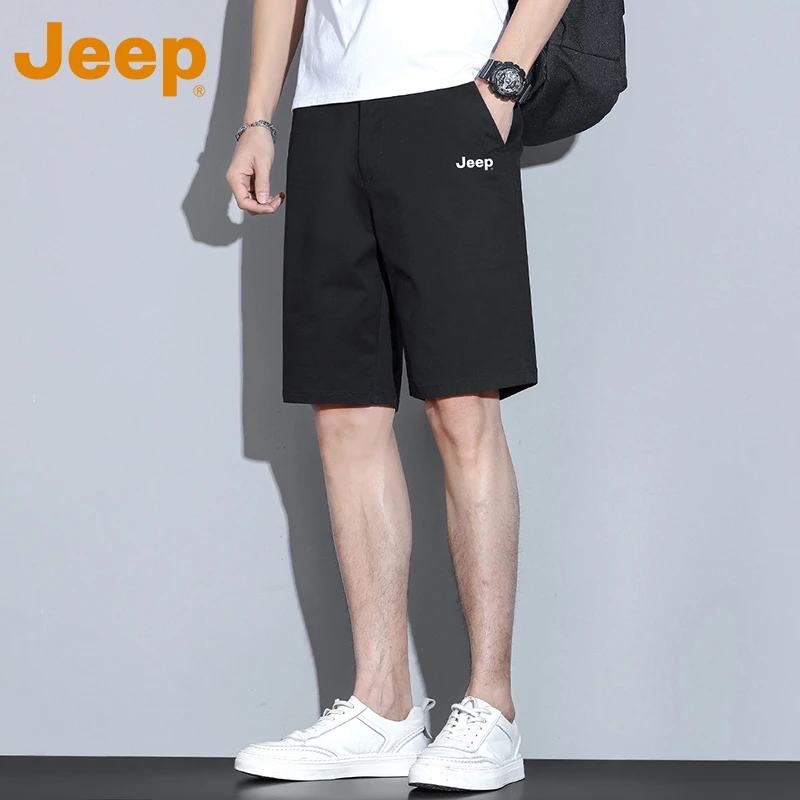 JEEP吉普休闲裤子男士夏季薄款运动中裤新款高档潮牌宽松短裤男款
