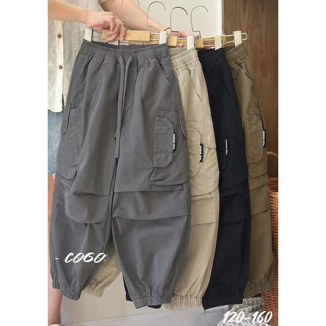 男童裤子2025春款中大童帅气工装裤儿童宽松休闲裤男孩洋派长裤潮