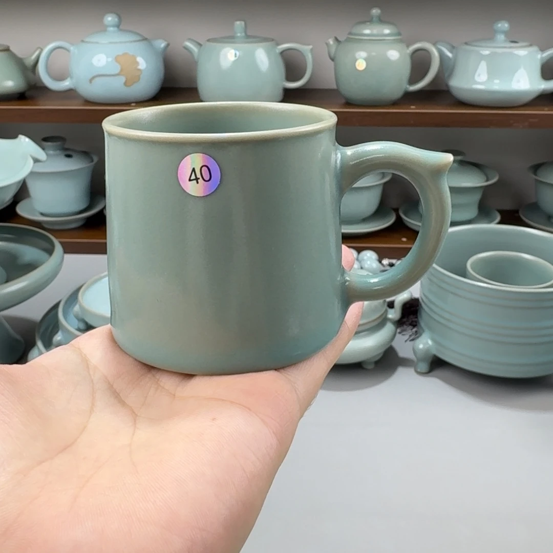 杯子特价汝窑仿古釉马克杯微微瑕