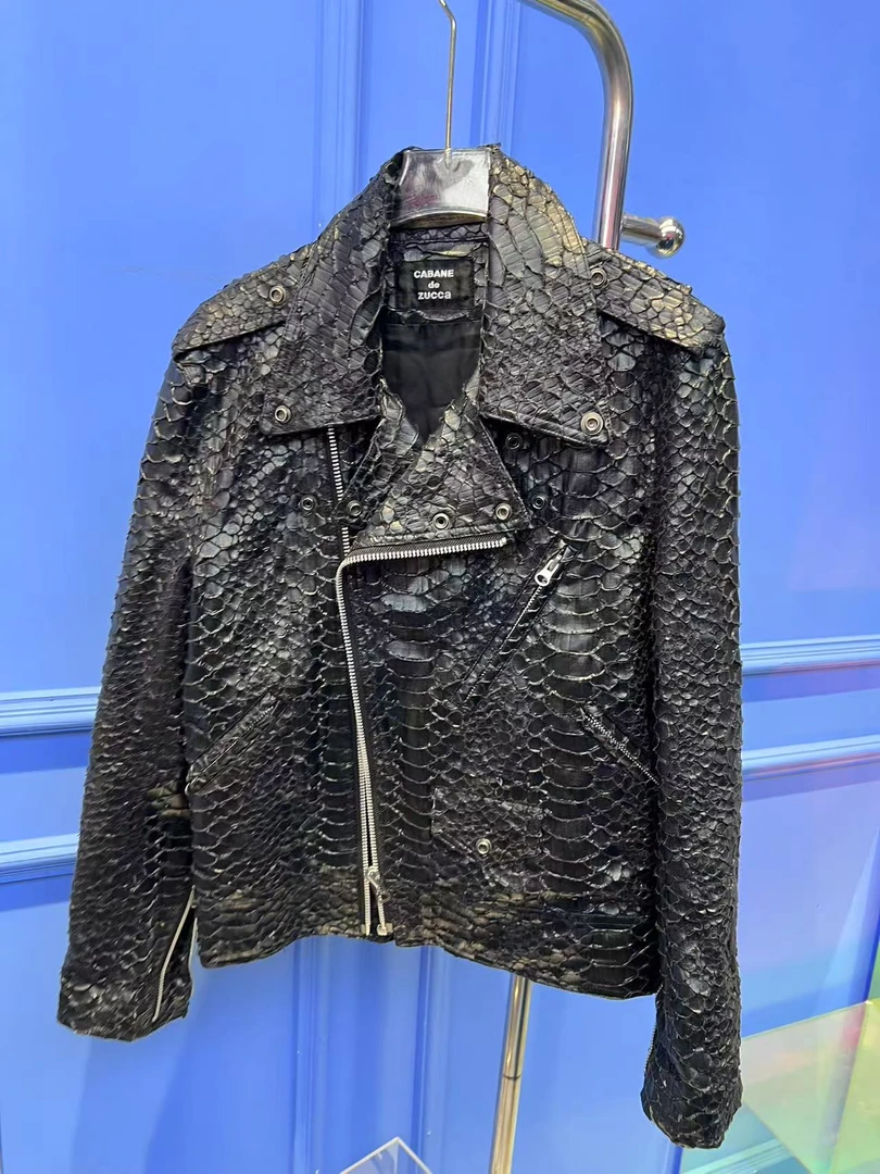 G00032 春秋春款短款时尚休闲百搭春季重工黑色女士复古外套