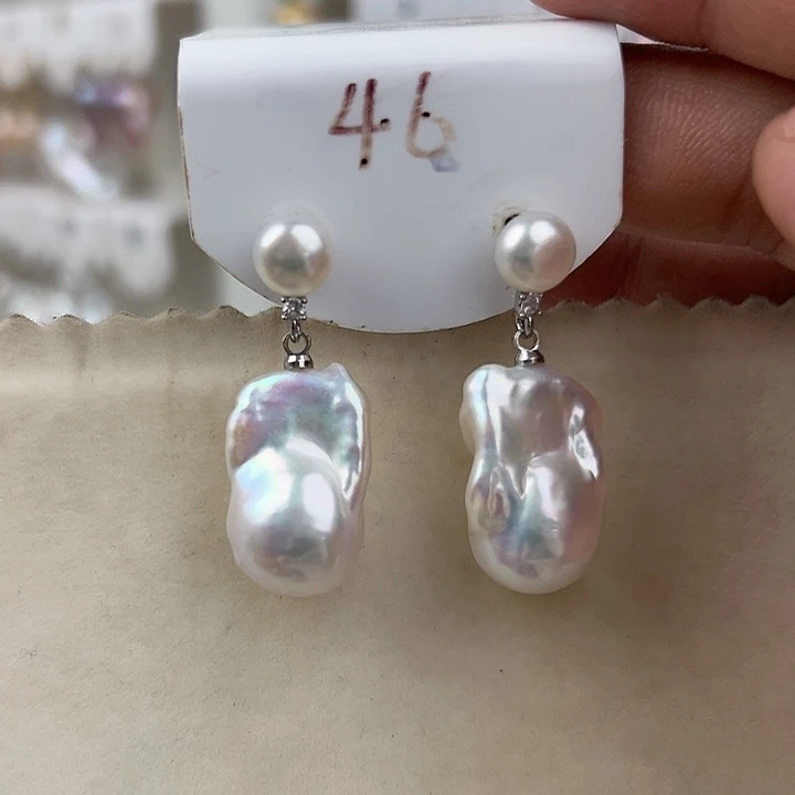 未镶嵌淡水珍珠耳饰燕*三