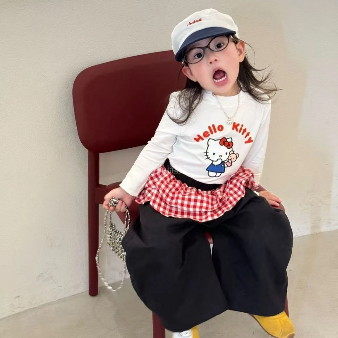 儿童长袖童装小童百搭洋气秋季打底衫韩版圆领白色宝宝春秋上衣