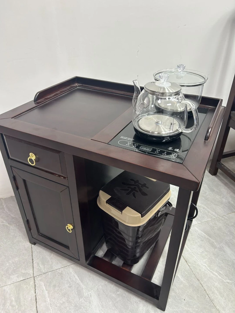 乌金木茶水柜客厅阳台实木茶水柜收纳茶水柜新桌椅储物茶桌烧水