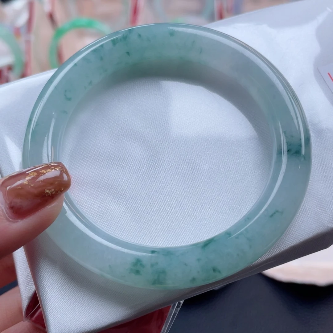 未镶嵌手镯翡翠56圆条 时光隧道 春日森林17号