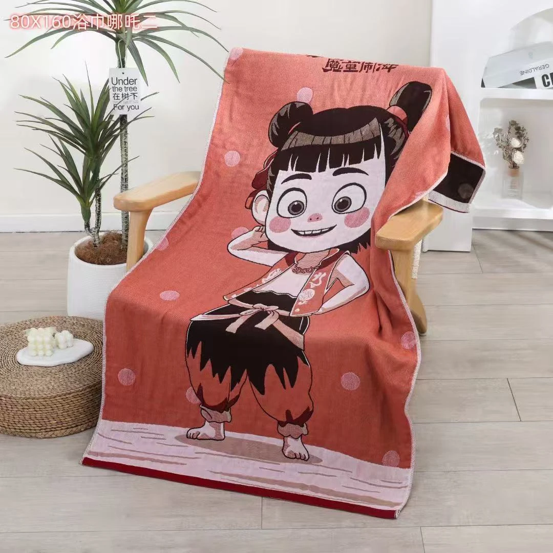柔软纱布大浴巾80*160【哪吒】