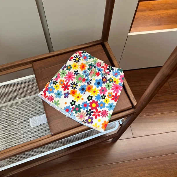 【编号M938】Q770-19-儿童满印彩色花半裙 彩色花朵-SWD