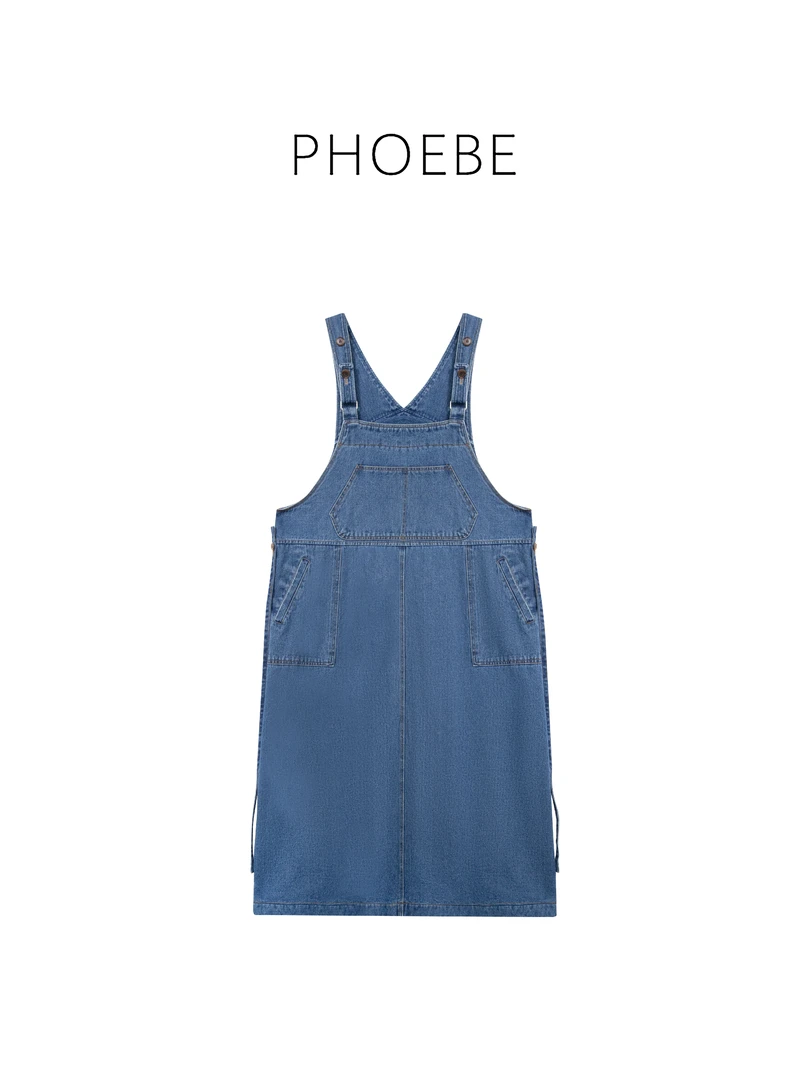 【牛仔背带裙】PHOEBE叶姐 春季上新简约牛仔背带裙HF5021242B