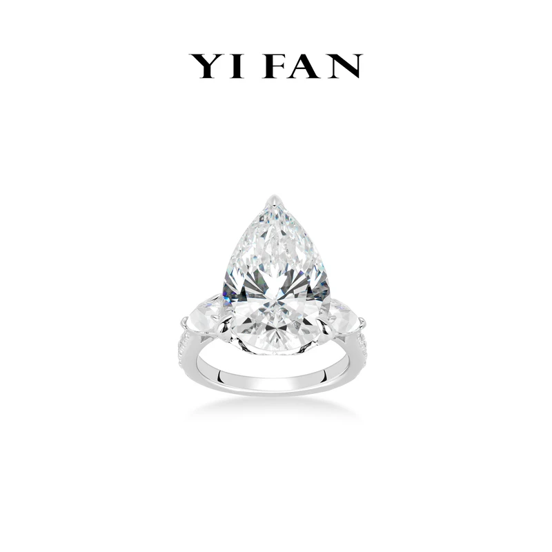 925银合成锆石戒指 10318-白水滴两点石豪镶百搭戒指