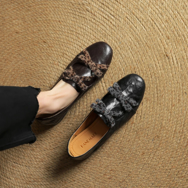 2.5cm 韩版百搭舒适软底单鞋春季英伦风通勤休闲简约时尚粗跟单鞋