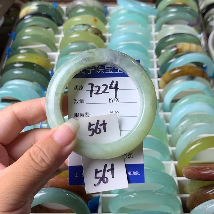 未镶嵌蛇纹石玉手镯7224