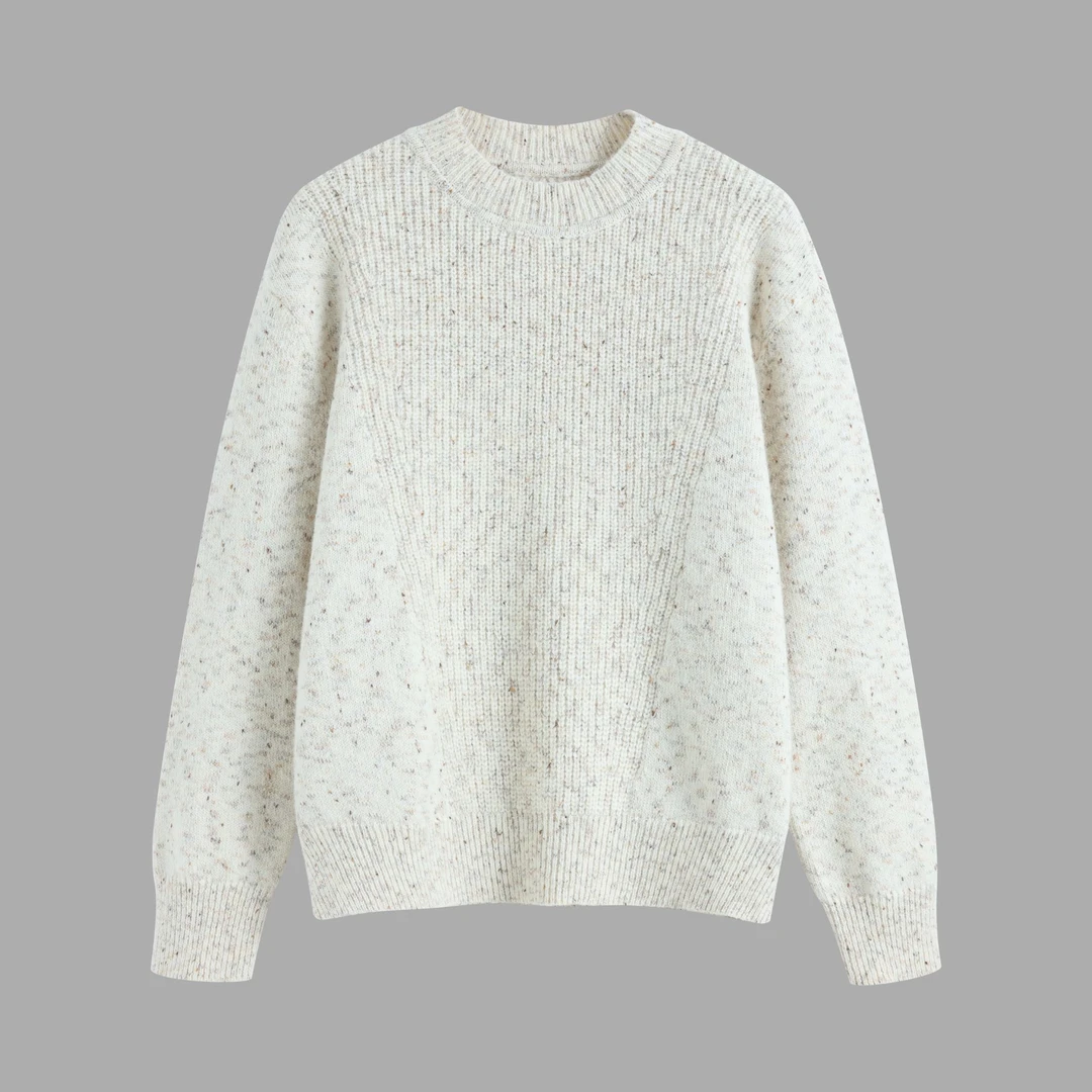 杰恩-冬季圆领宽松套头垂坠感针织衫0051