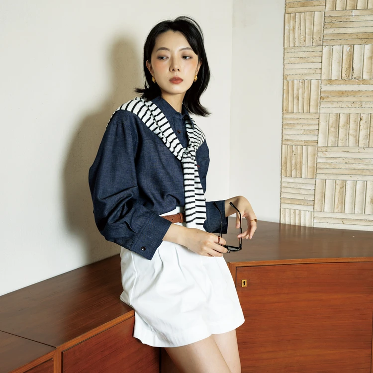 西町村屋复古休闲衬衣女2025秋季新款气质百搭长袖衬衫XHAC10057