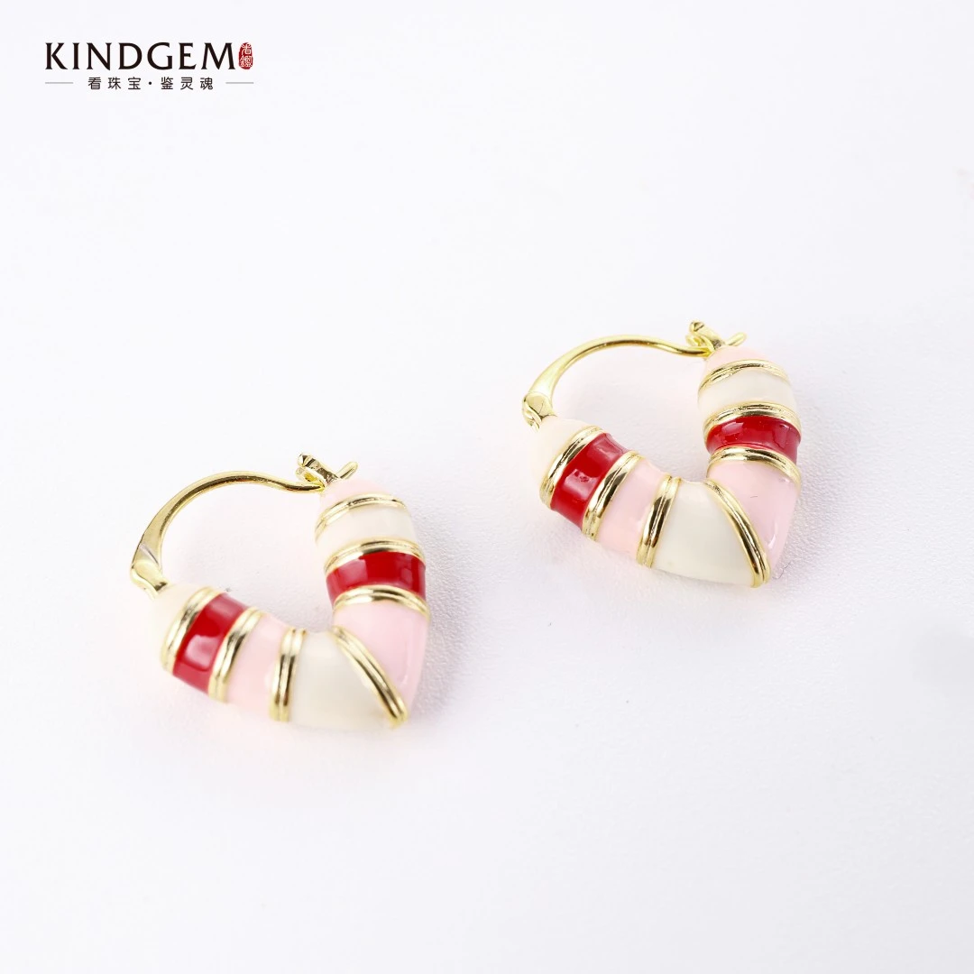 铜合金珐琅耳饰 轻奢简约个性时尚高级感耳环 BZ05XMHC-26756