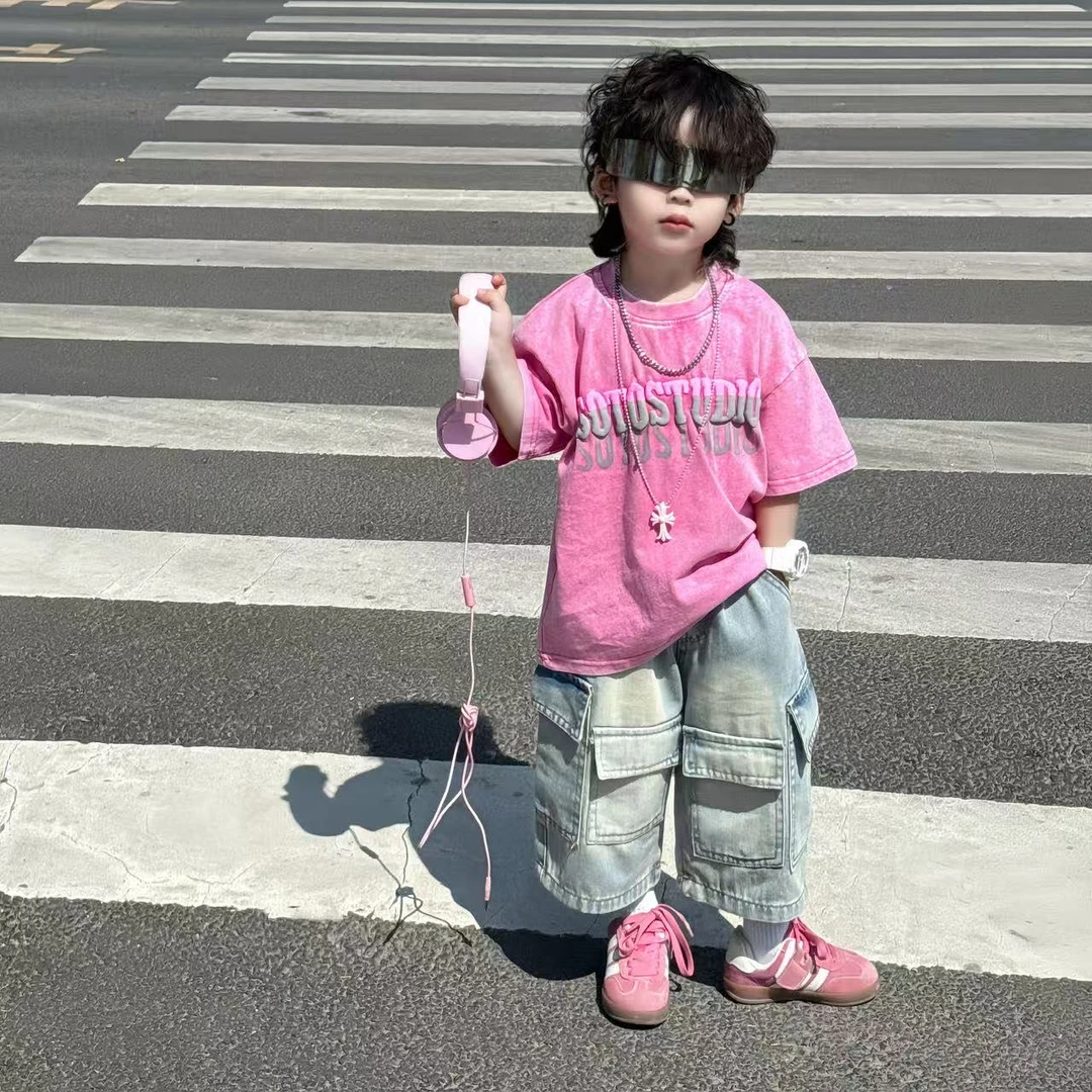 大boss·雪花棉炒色重磅短袖渣男粉高级色调炒洗