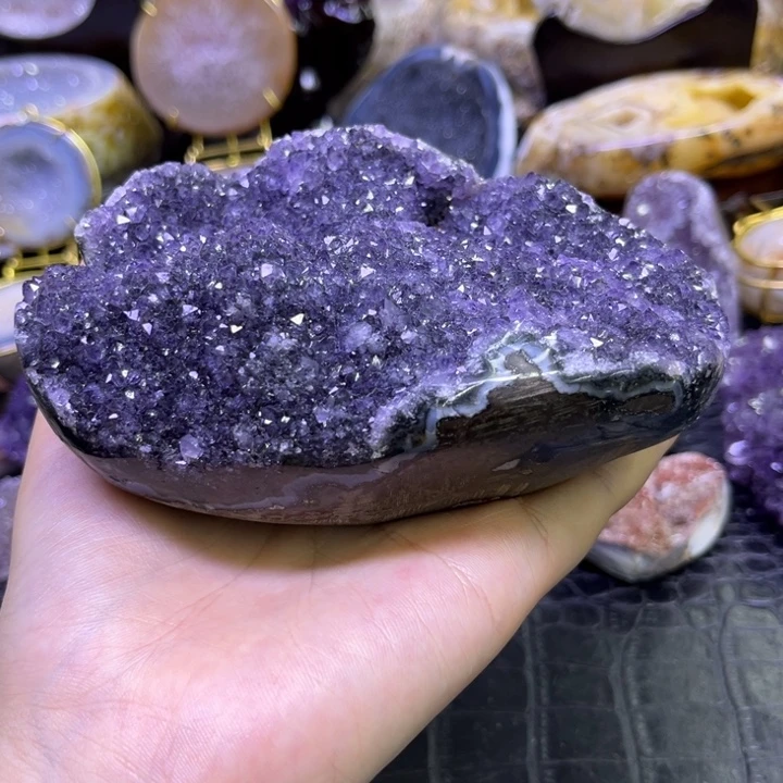 水晶发饰未镶嵌紫晶花盘