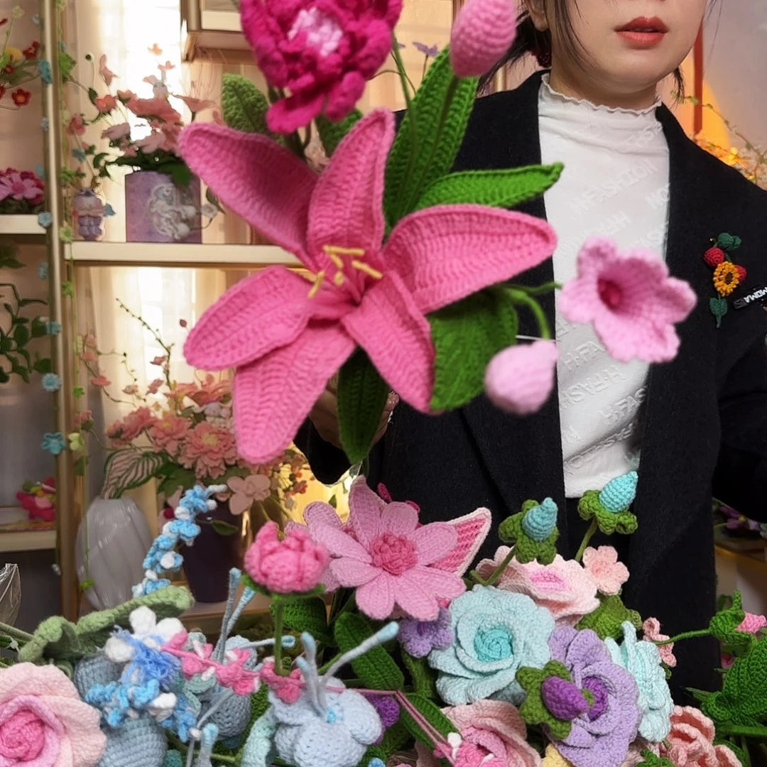 纯手工钩织钩织花束