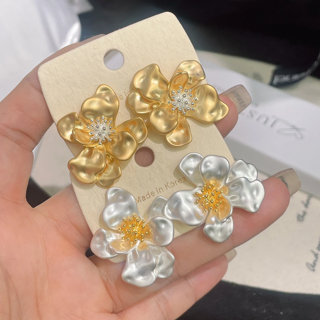 铜合金耳饰 气质百搭复古优雅简约金属质感耳饰022