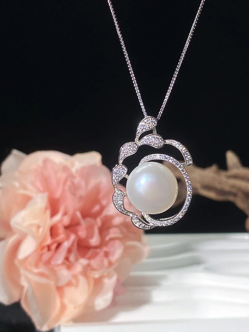 925银银制品 925银浪花珍 珠项链