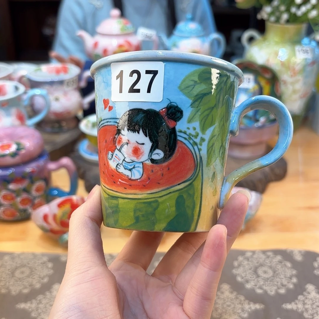 景德镇手绘高温釉下彩陶瓷茶具