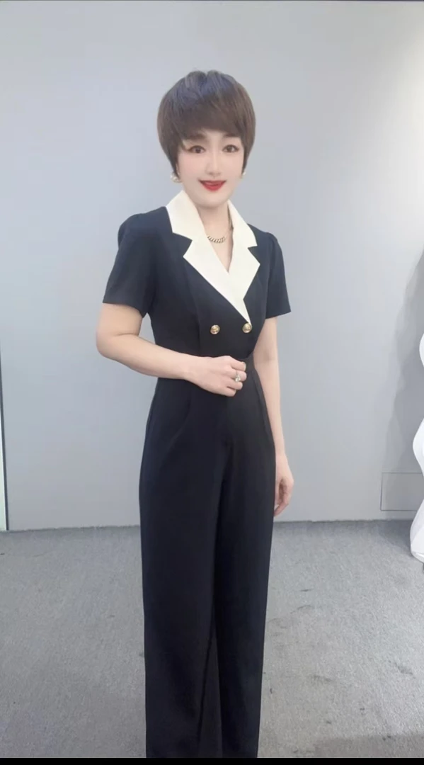 气质时尚洋气显瘦轻奢直筒连体裤