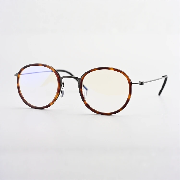 超轻复古轻薄日系镜框手工圆框眼镜架框板材加钛圆框配防蓝光6637