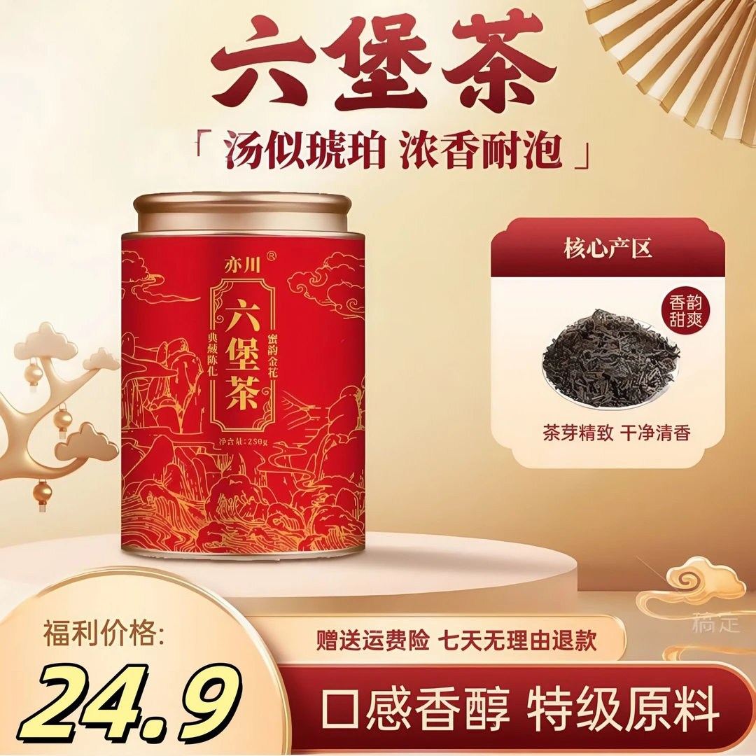 正宗六堡茶广西梧州10年陈老六堡茶正宗陈香熟茶耐泡