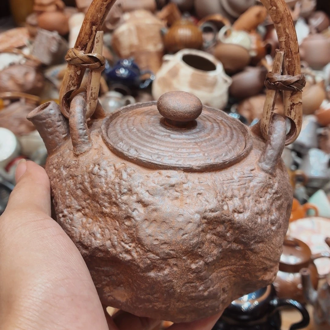 柴烧老岩泥手工茶壶器皿
