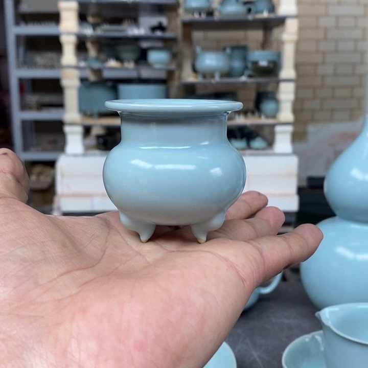 摆件抱朴汝瓷仿古微瑕