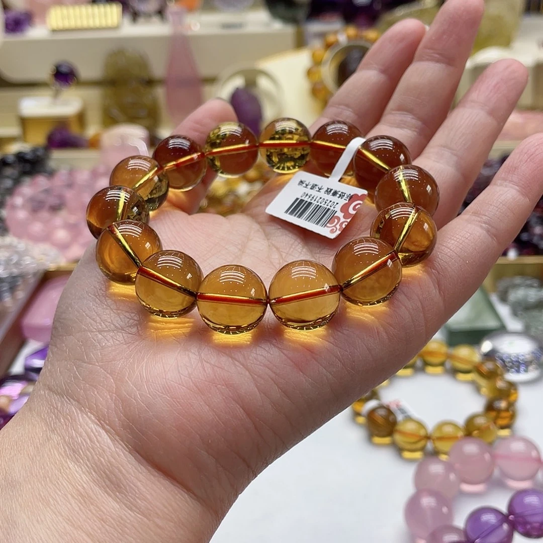 黄晶手链未镶嵌爱****鱼黄水晶