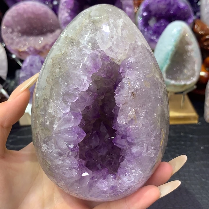 紫晶珠宝半成品未镶嵌全抛龙蛋