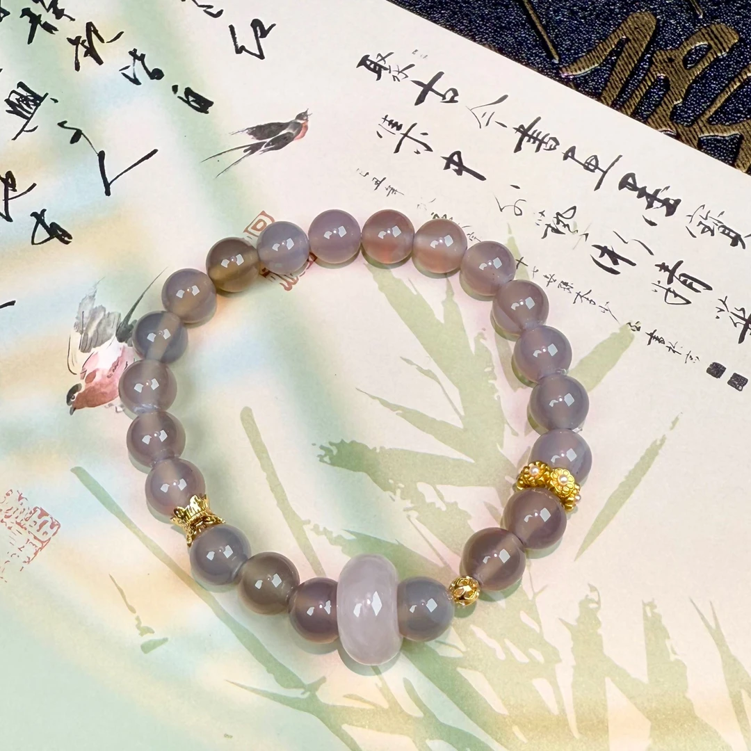 2046 灰色玛瑙女士手串