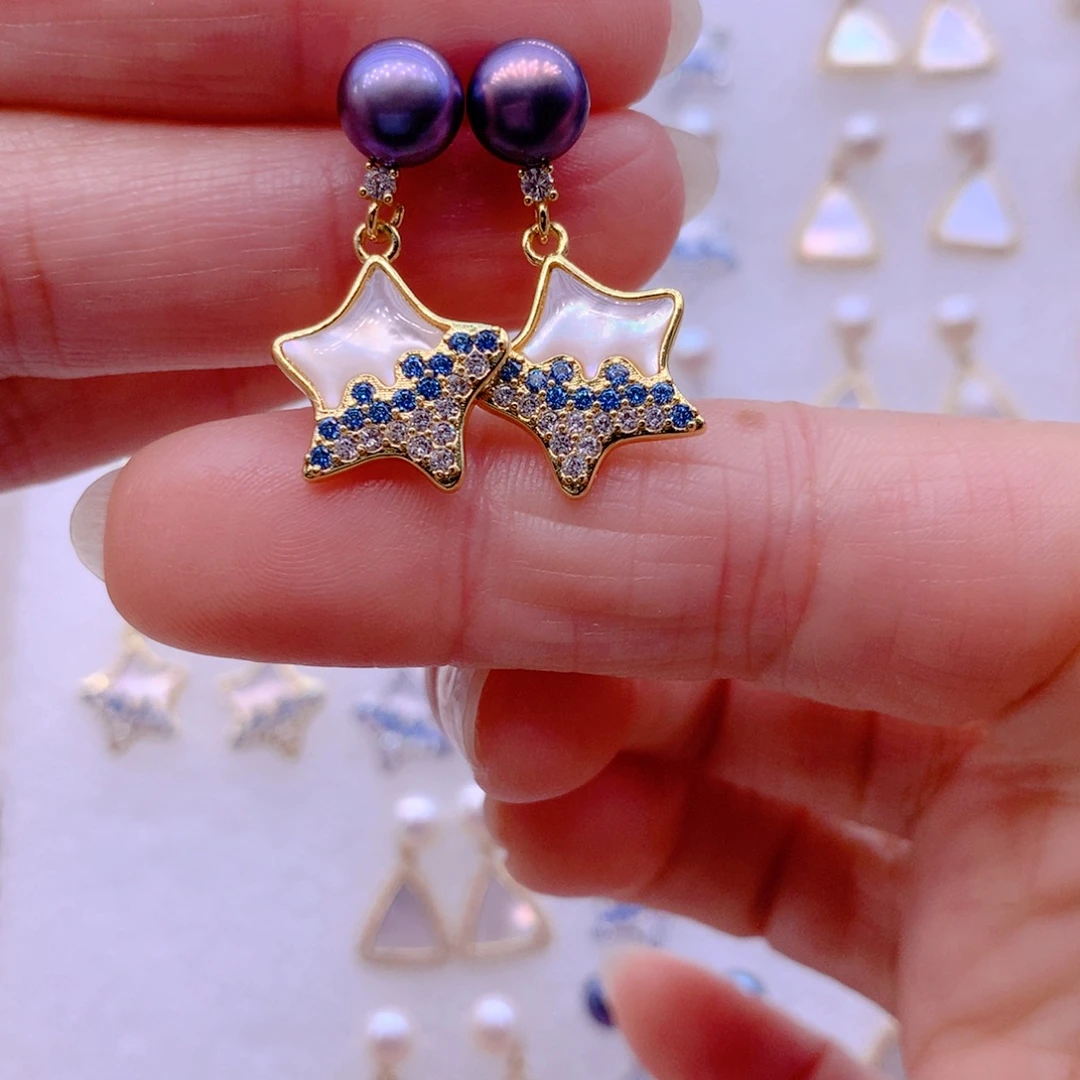 合金耳饰淡水珍珠