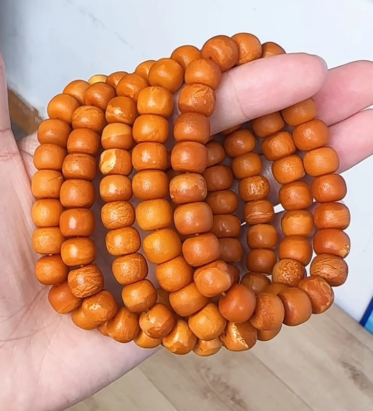 【齐福珠宝】XQ0327/9mm丹麦一级橘皮石膏老蜡单圈（多样性发其一）