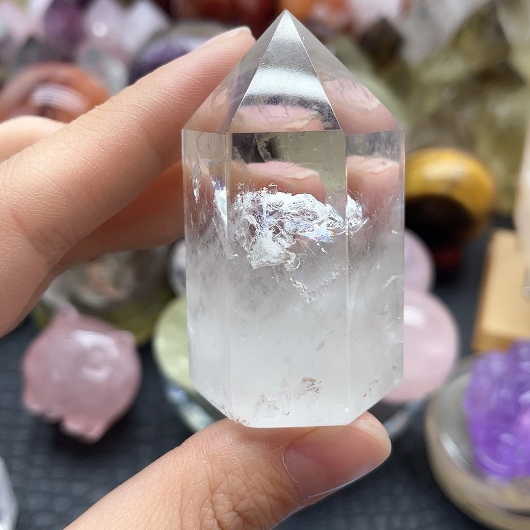 珠宝半成品发晶未镶嵌39白水晶柱