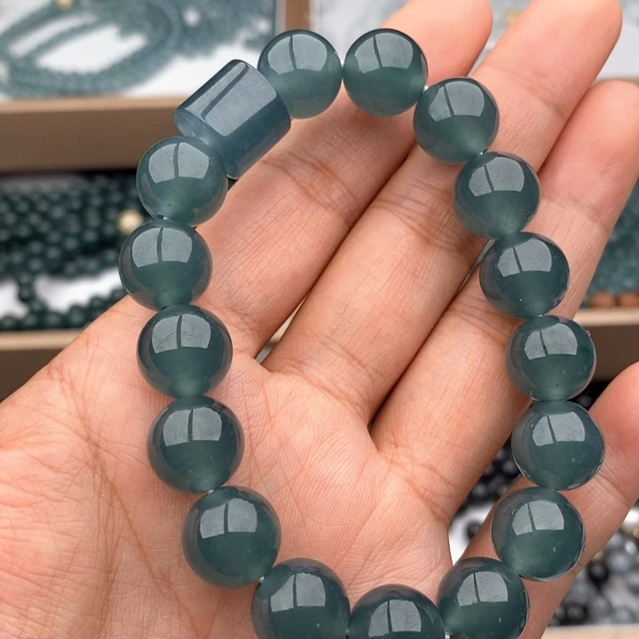 未镶嵌手链翡翠路*法手串