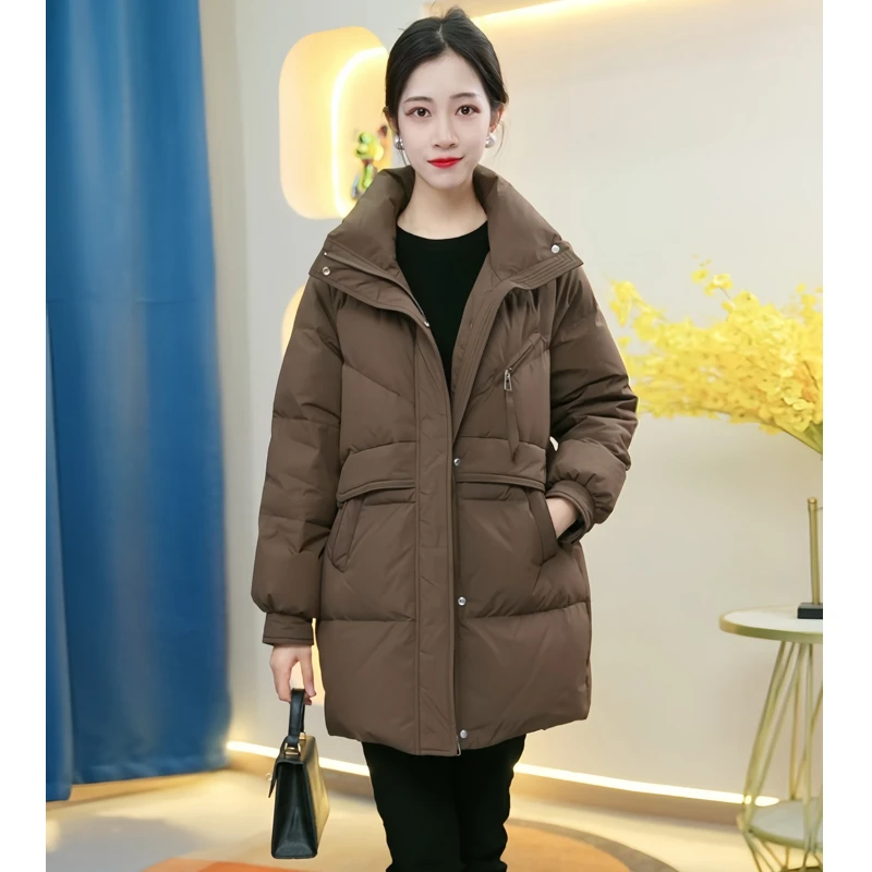 【JJ-1992】珂兰2023年加厚白鸭绒女士时尚保暖冬季羽绒服-A长款