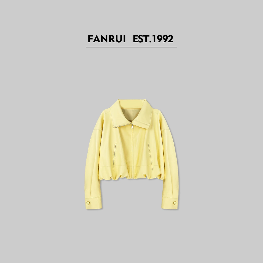 FANRUI/泛芮「海盐百搭山」轻奢洋气百搭显瘦皮衣外套XM14935