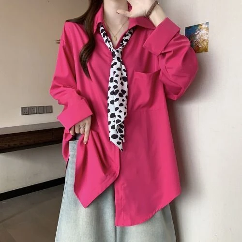 高级感领结长袖衬衫女2025年春秋新款独特超好看气质休闲宽松上衣