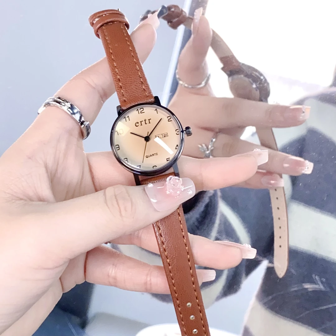 ERTR手表女学生初高中2025新款小众考试专用女士防水夜光石英手表