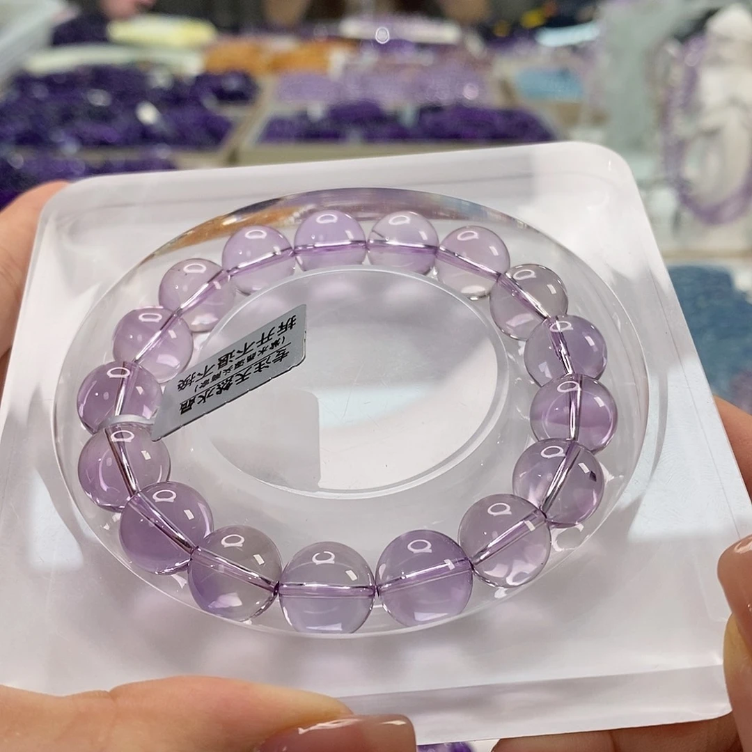 未镶嵌手链水晶玻利维亚紫水晶12m