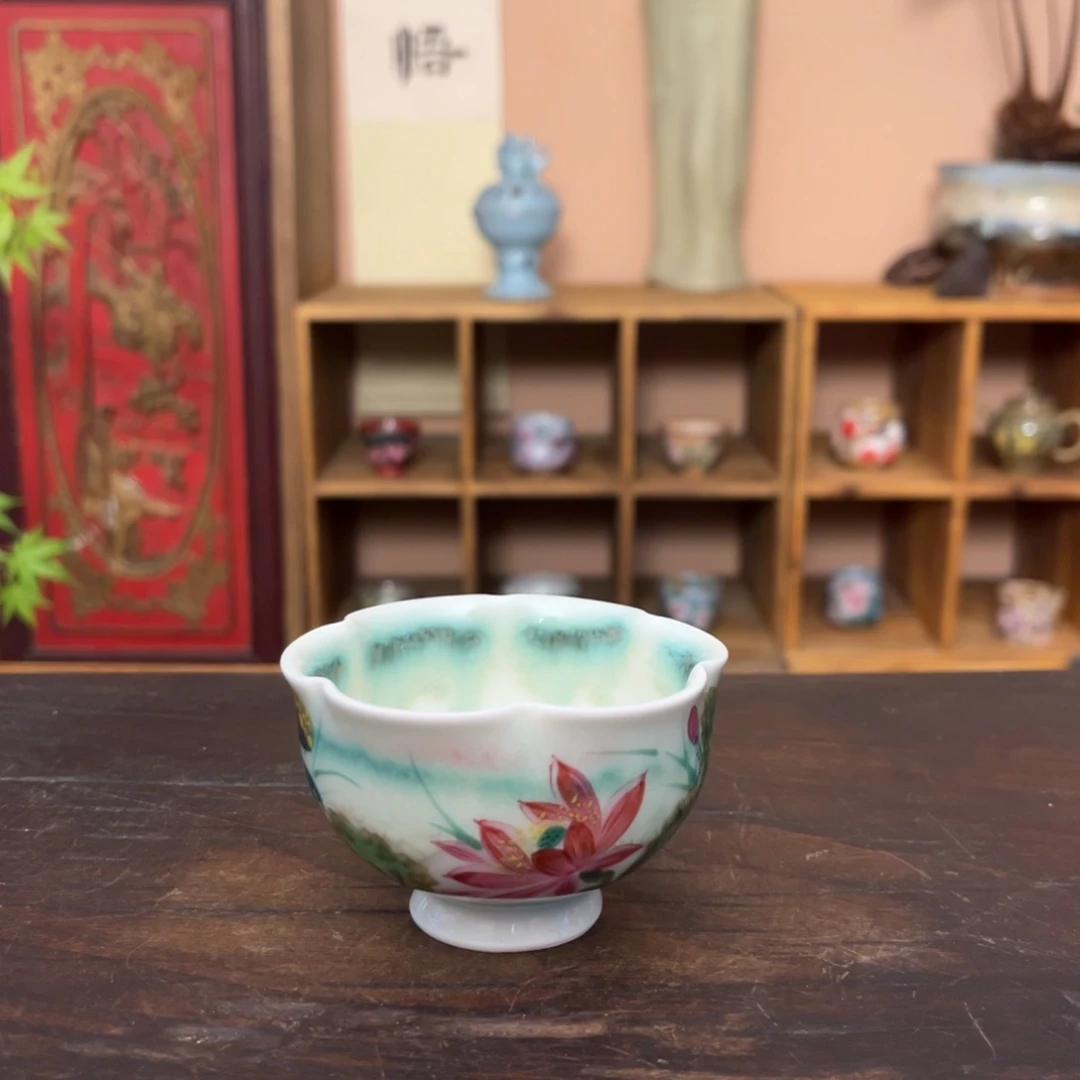 杯柴烧纯手工手绘陶瓷