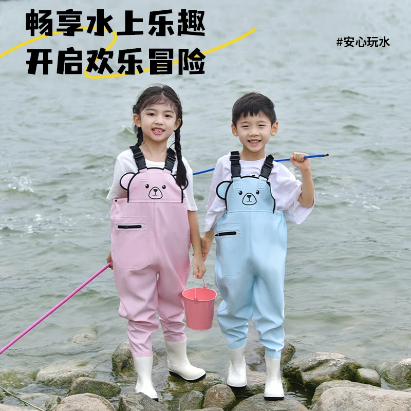 儿童玩水连体衣幼儿园男童女童沙水服防水雨衣雨鞋一体赶海抓鱼