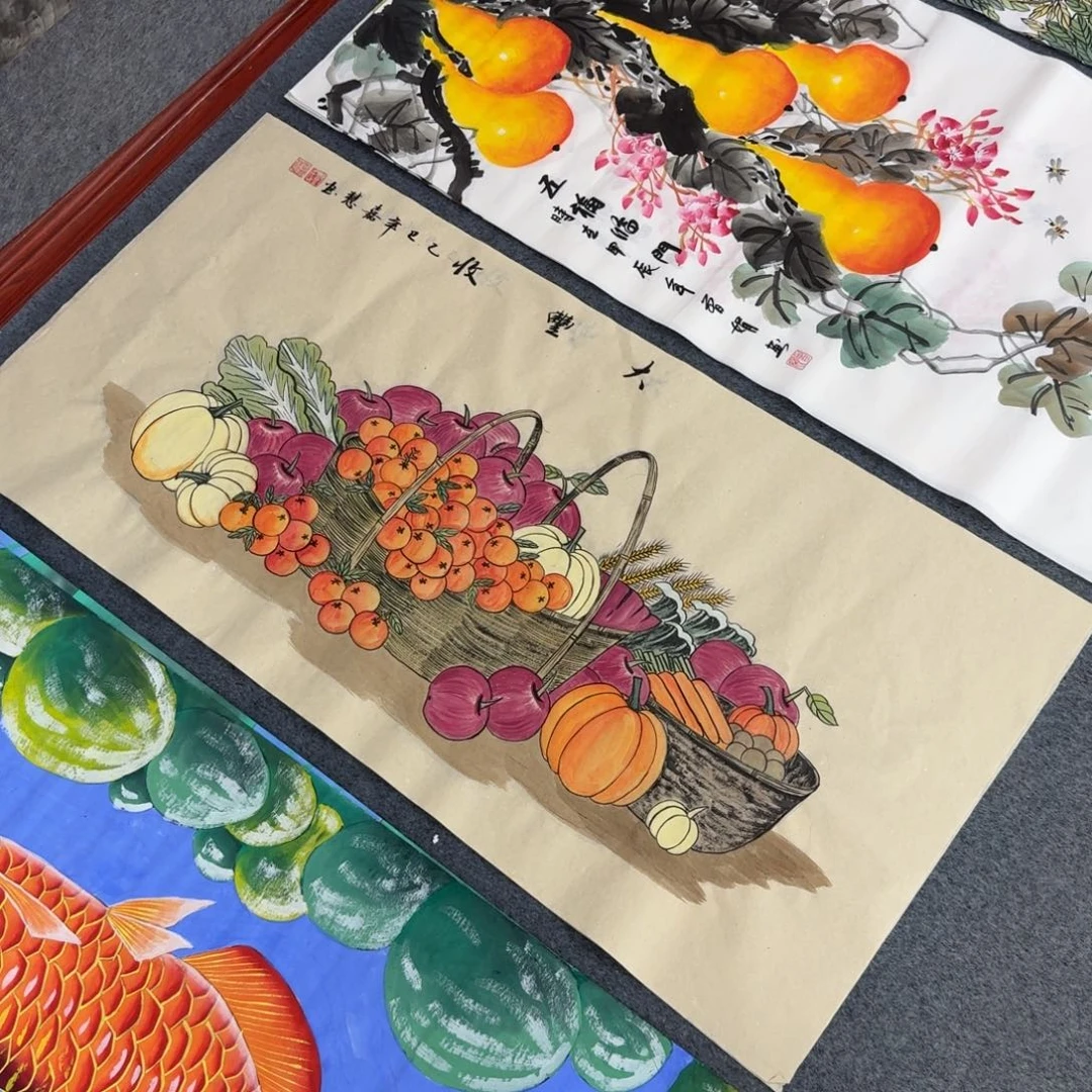 国画三尺尺寸50X100纯手绘作品
