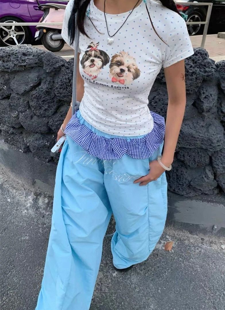 女童kt猫 格子裤套装 110—160