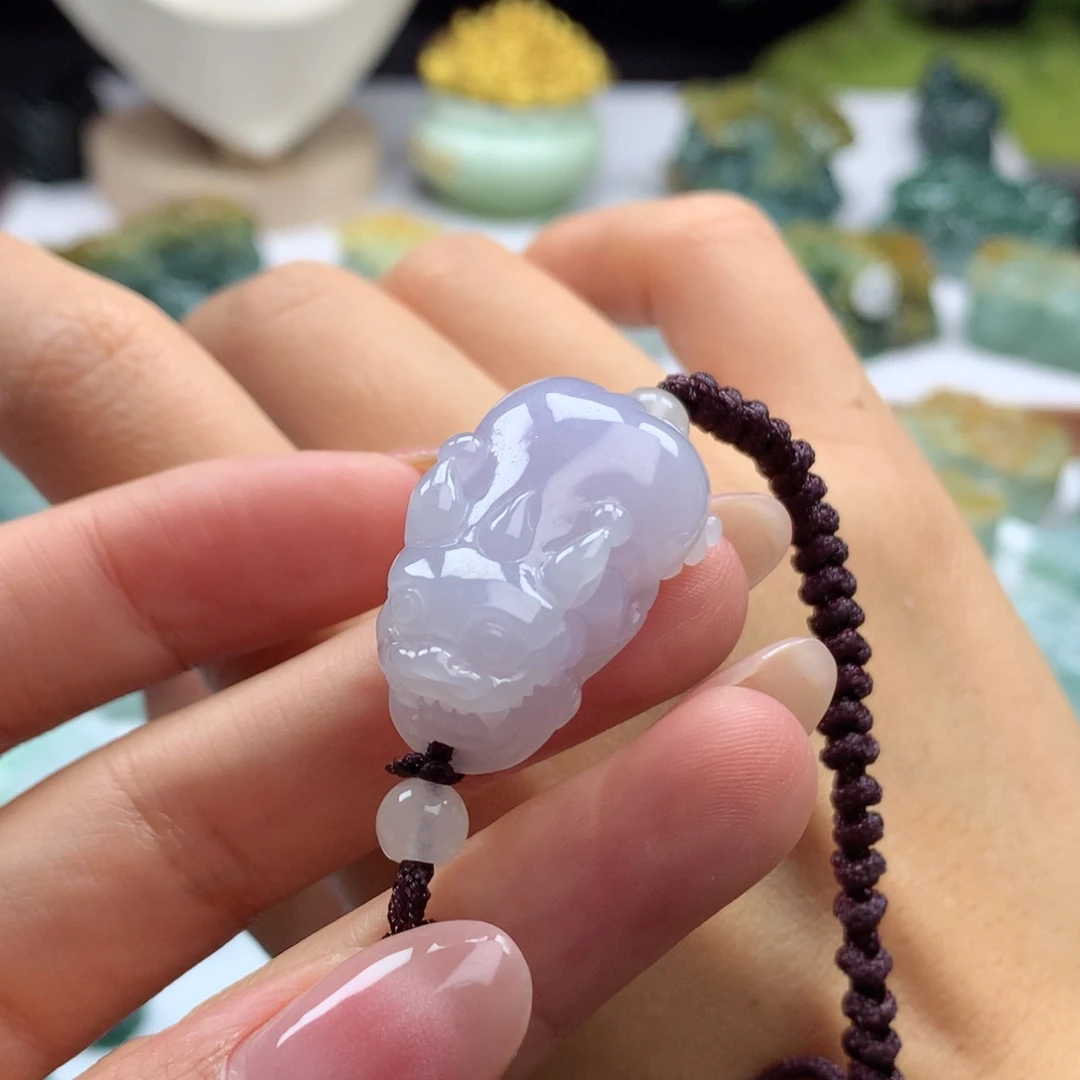 翡翠未镶嵌颈饰A10 紫罗兰大肚貔貅