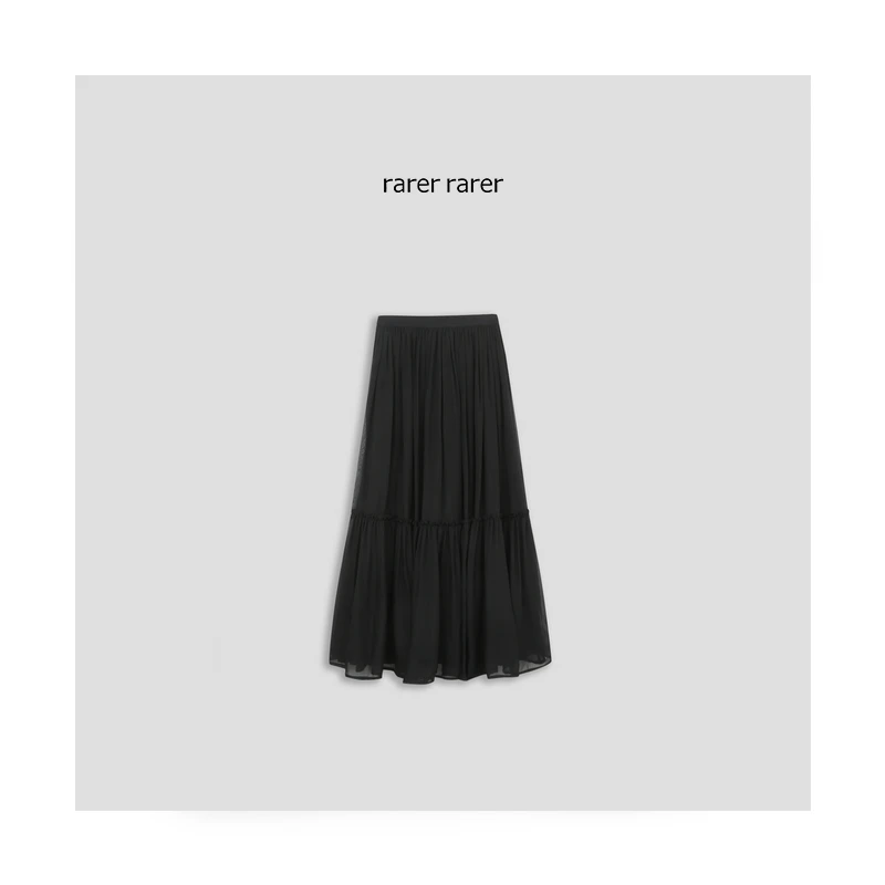 【rarer rarer】25早春YSI黑色褶皱时尚休闲百搭半身裙 2504009